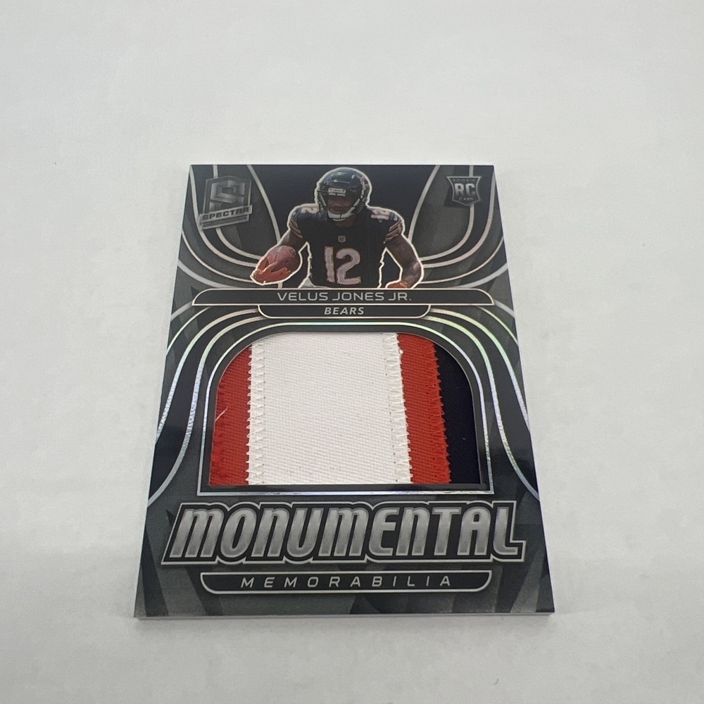 2022 Panini Spectra Velus Jones Jr Monumental Memorabilia /99 RC Insane Patch